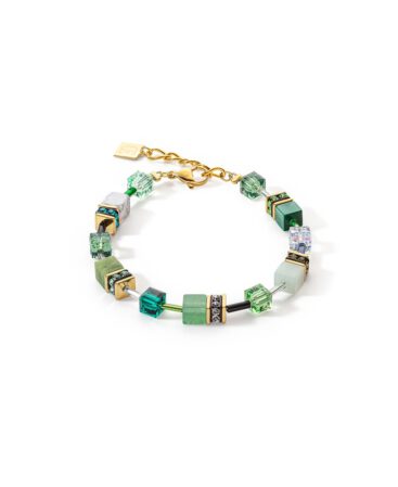 PULSERA ACERO VERDES CHAPADA ORO GEOCUBE